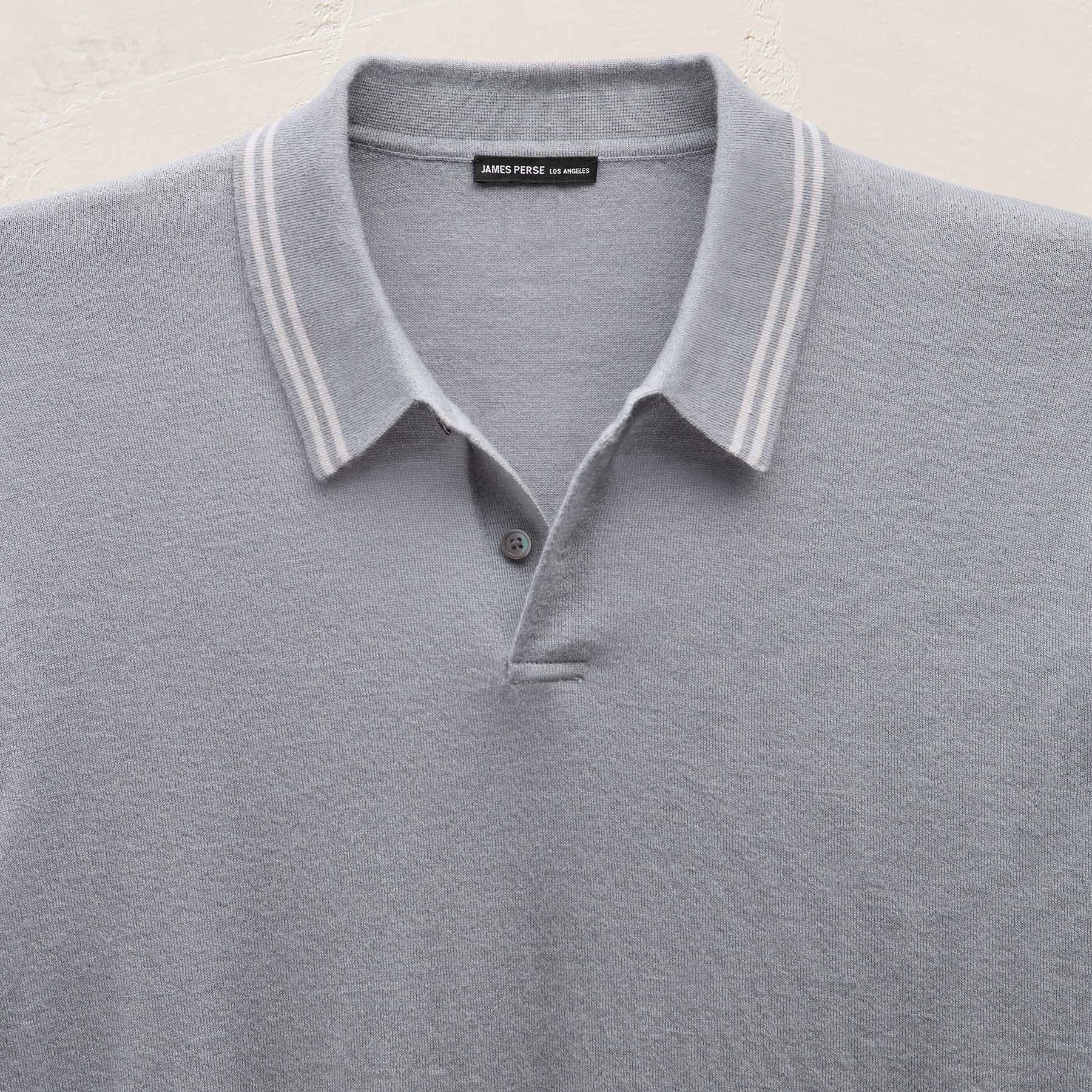 Ultrafine Cashmere Tipped Polo in Ore/Fog | James Perse Los Angeles