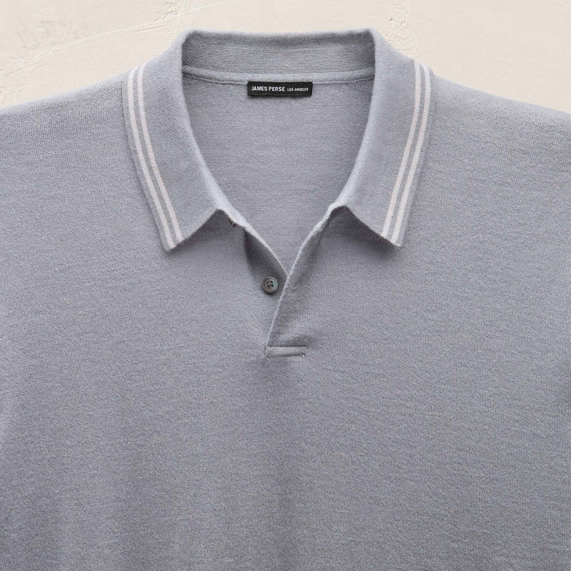 Ultrafine Cashmere Tipped Polo in Ore/Fog | James Perse Los Angeles
