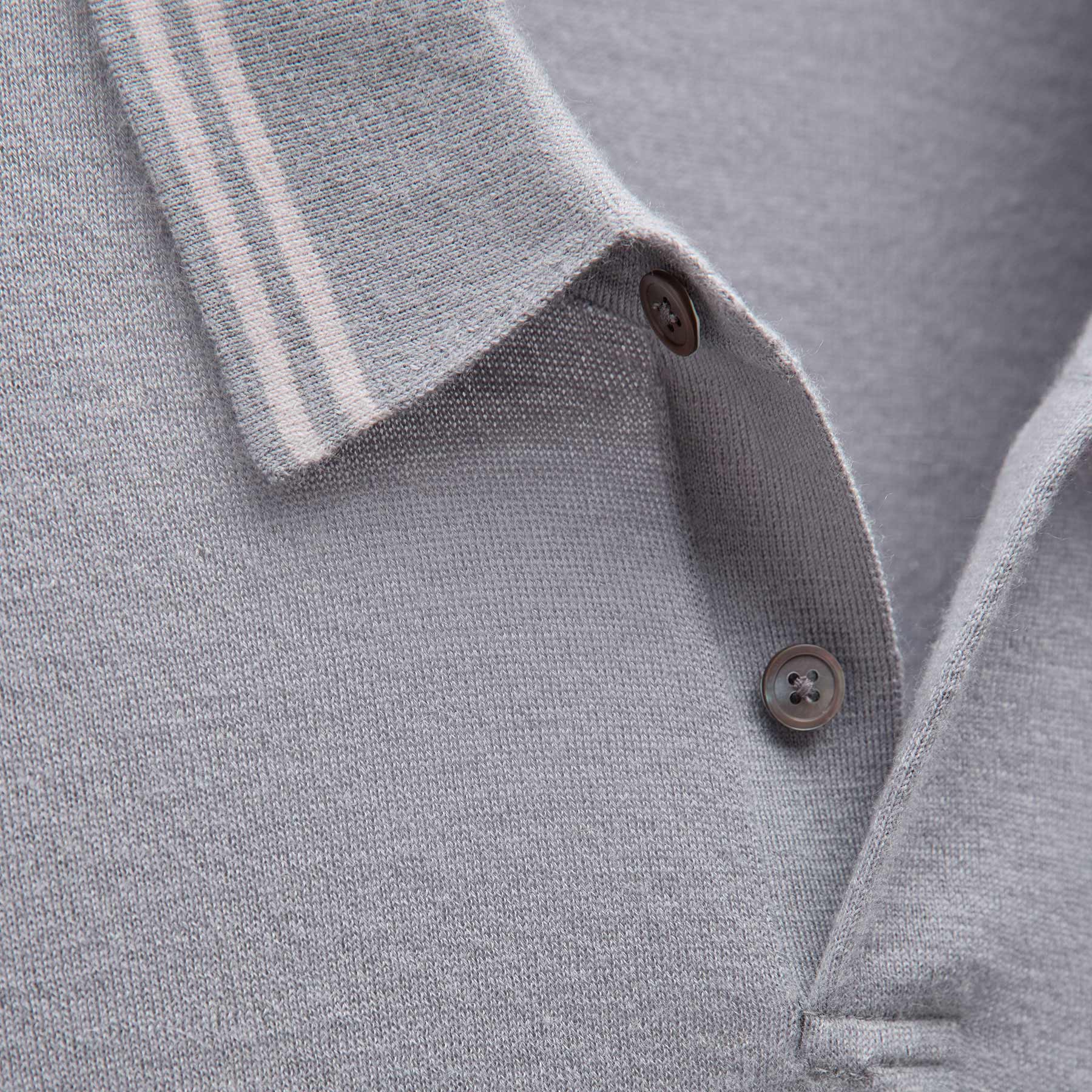 Ultrafine Cashmere Tipped Polo in Ore/Fog | James Perse Los Angeles
