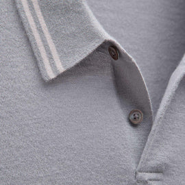 Ultrafine Cashmere Tipped Polo in Ore/Fog | James Perse Los Angeles
