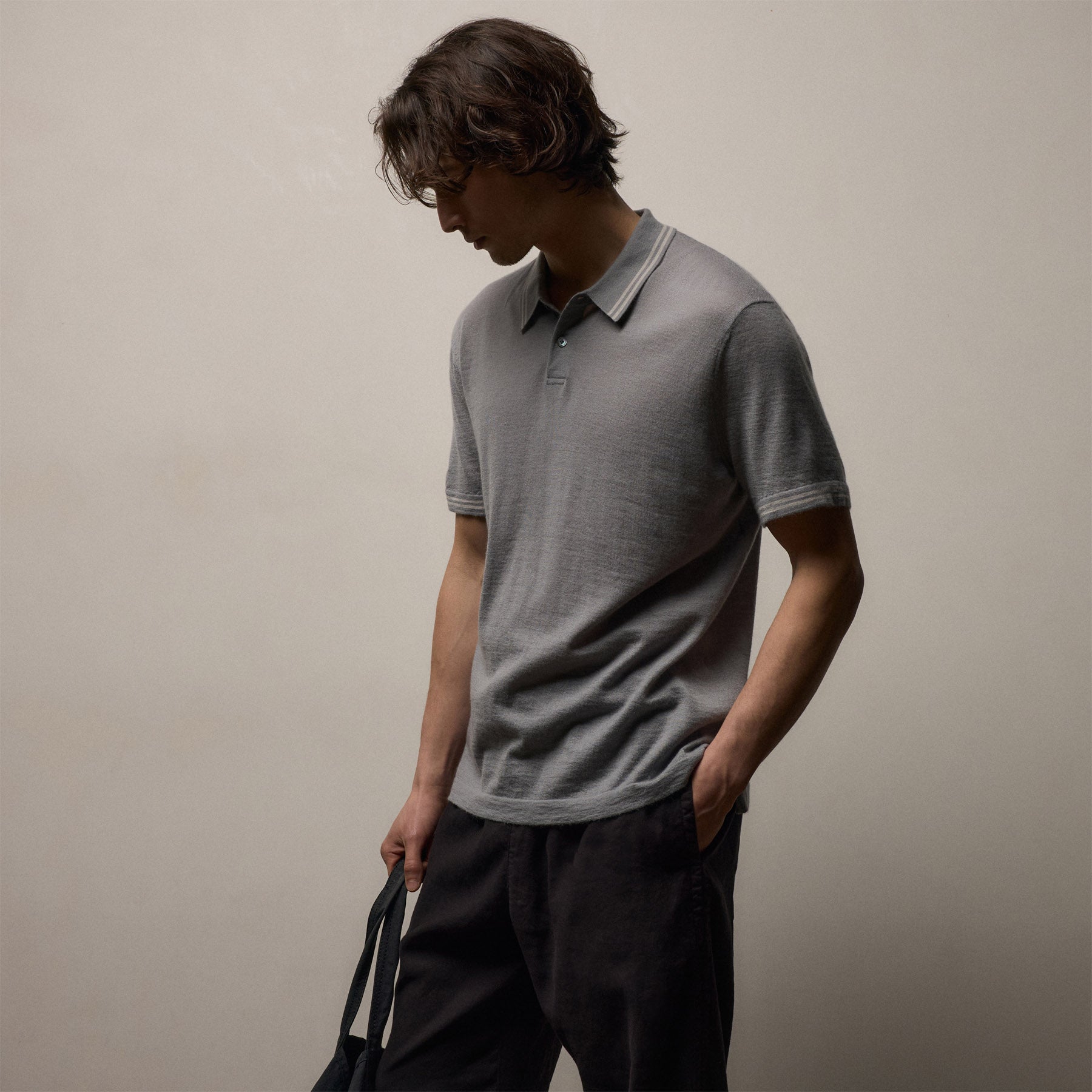 Ultrafine Cashmere Tipped Polo