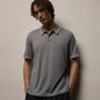 Ultrafine Cashmere Tipped Polo in Ore/Fog | James Perse Los Angeles