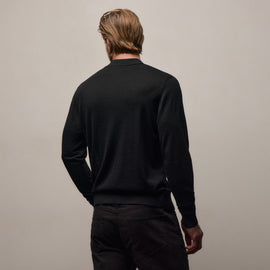 Ultrafine Cashmere Long Sleeve Polo in Black | James Perse Los Angeles