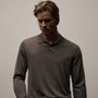 Feather Cashmere Long Sleeve Polo in Dusty Brown | James Perse Los Angeles