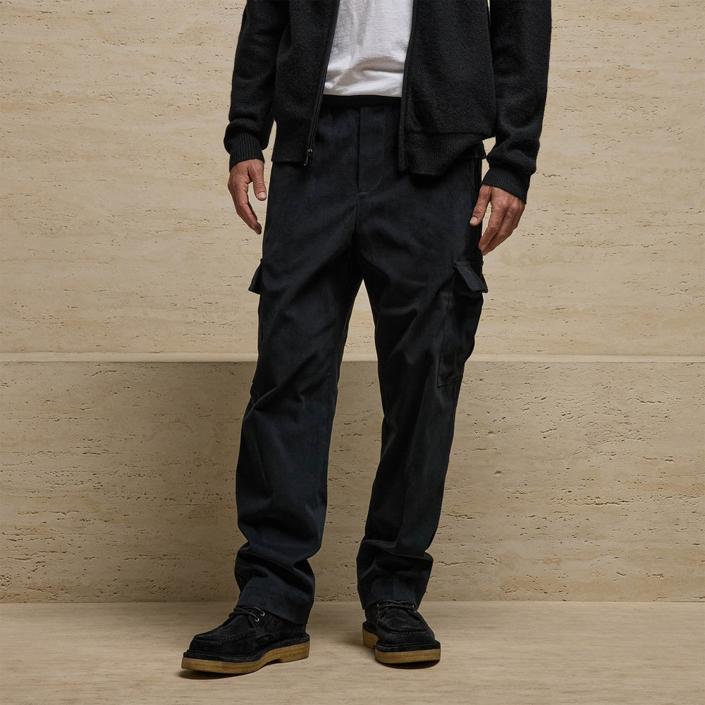 Brushed Stretch Twill Cargo Pant in Black | James Perse Los Angeles