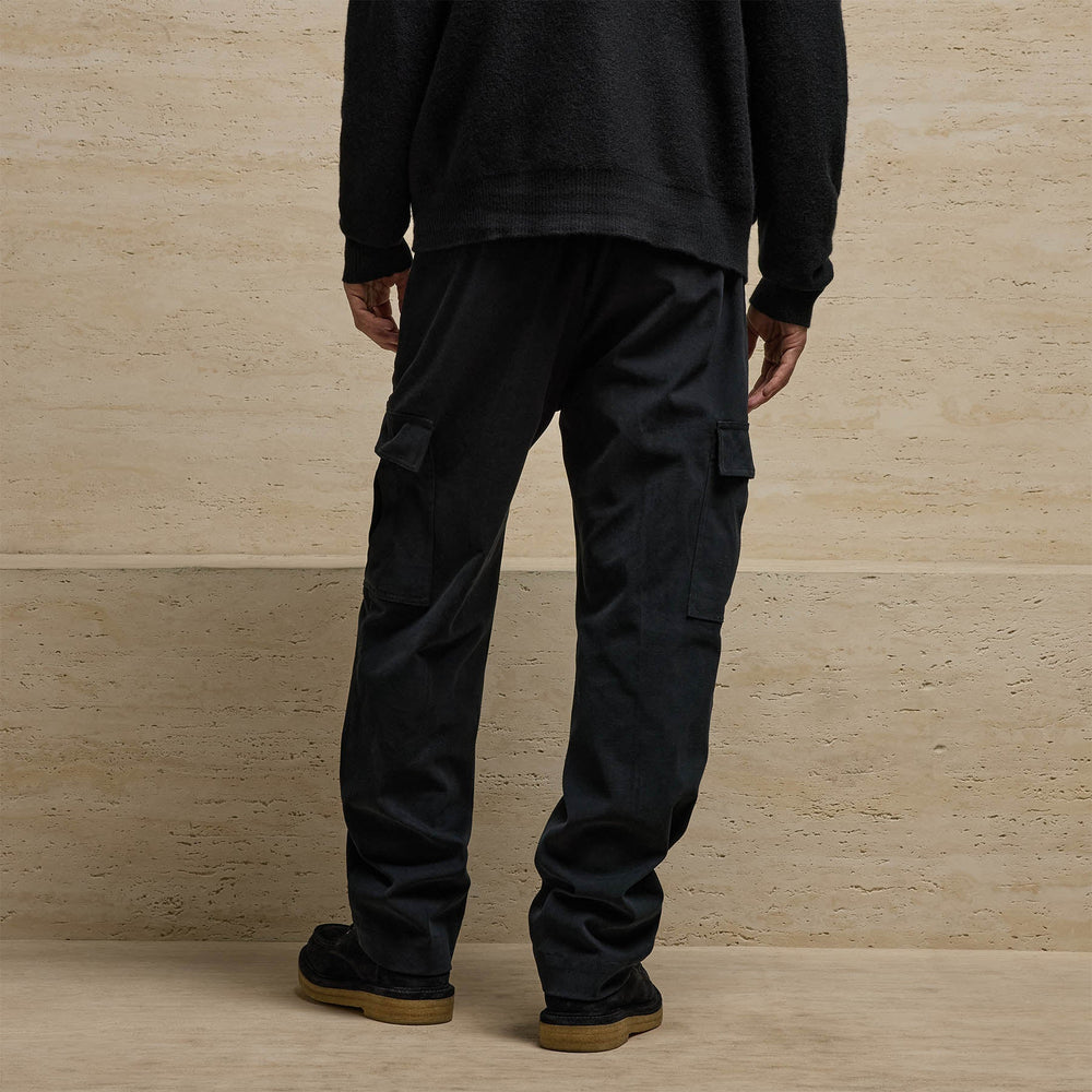 Brushed Stretch Twill Cargo Pant in Black | James Perse Los Angeles