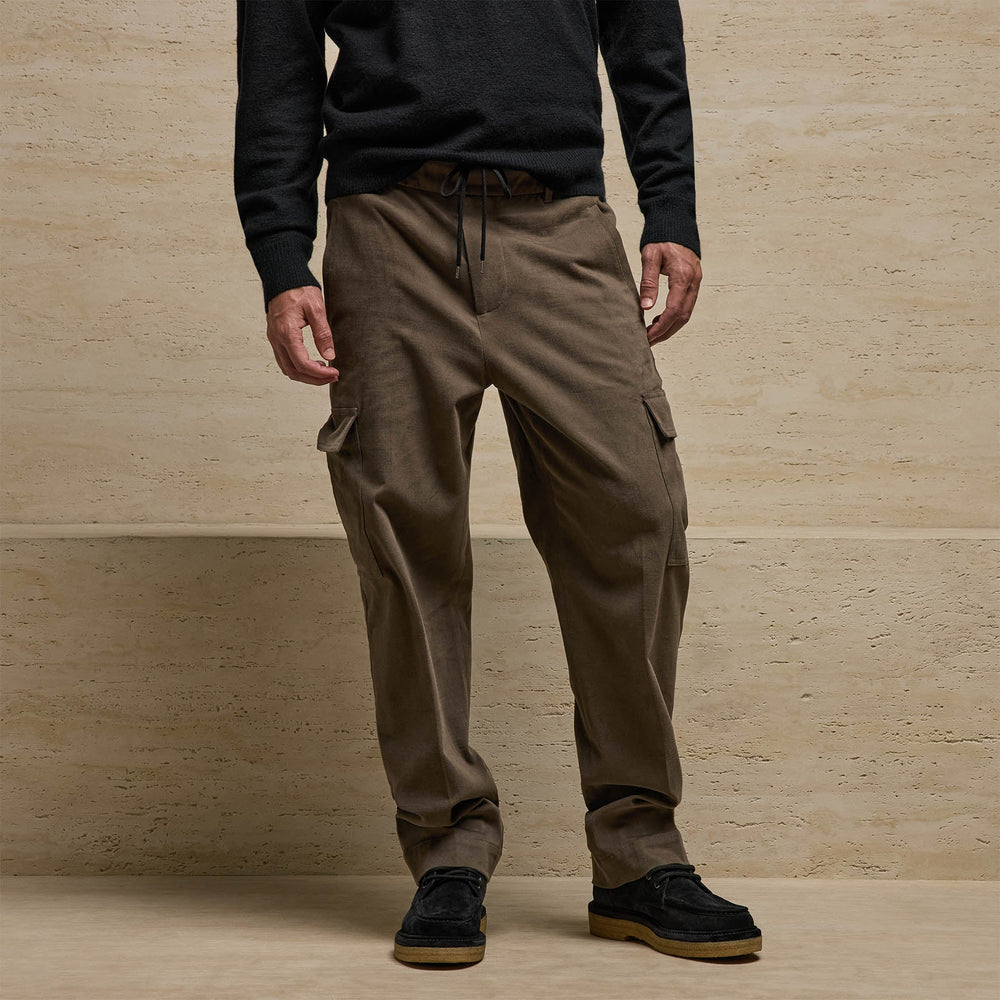Brushed Stretch Twill Cargo Pant in Stag | James Perse Los Angeles