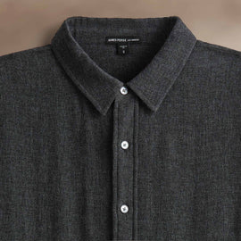 Solid Viscose Wool Shirting in Anthracite | James Perse Los Angeles