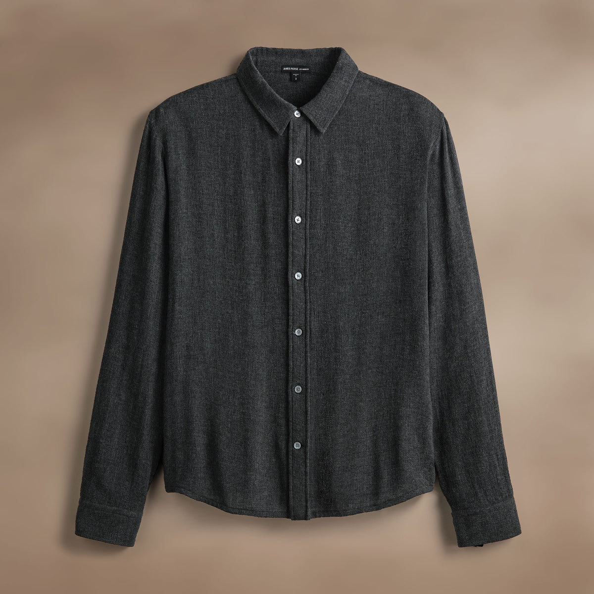 Solid Viscose Wool Shirting in Anthracite | James Perse Los Angeles