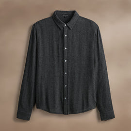 Solid Viscose Wool Shirting in Anthracite | James Perse Los Angeles