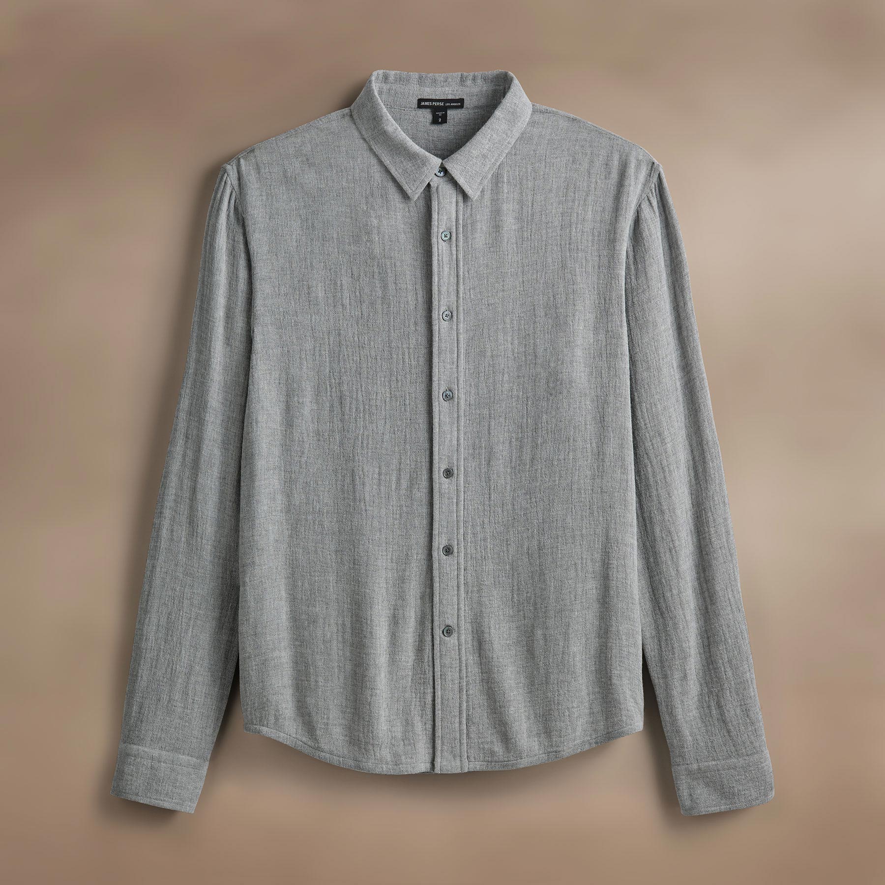 Solid Viscose Wool Shirting in Heather Grey | James Perse Los Angeles