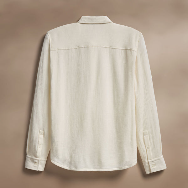 Solid Viscose Wool Shirting in Ivory | James Perse Los Angeles