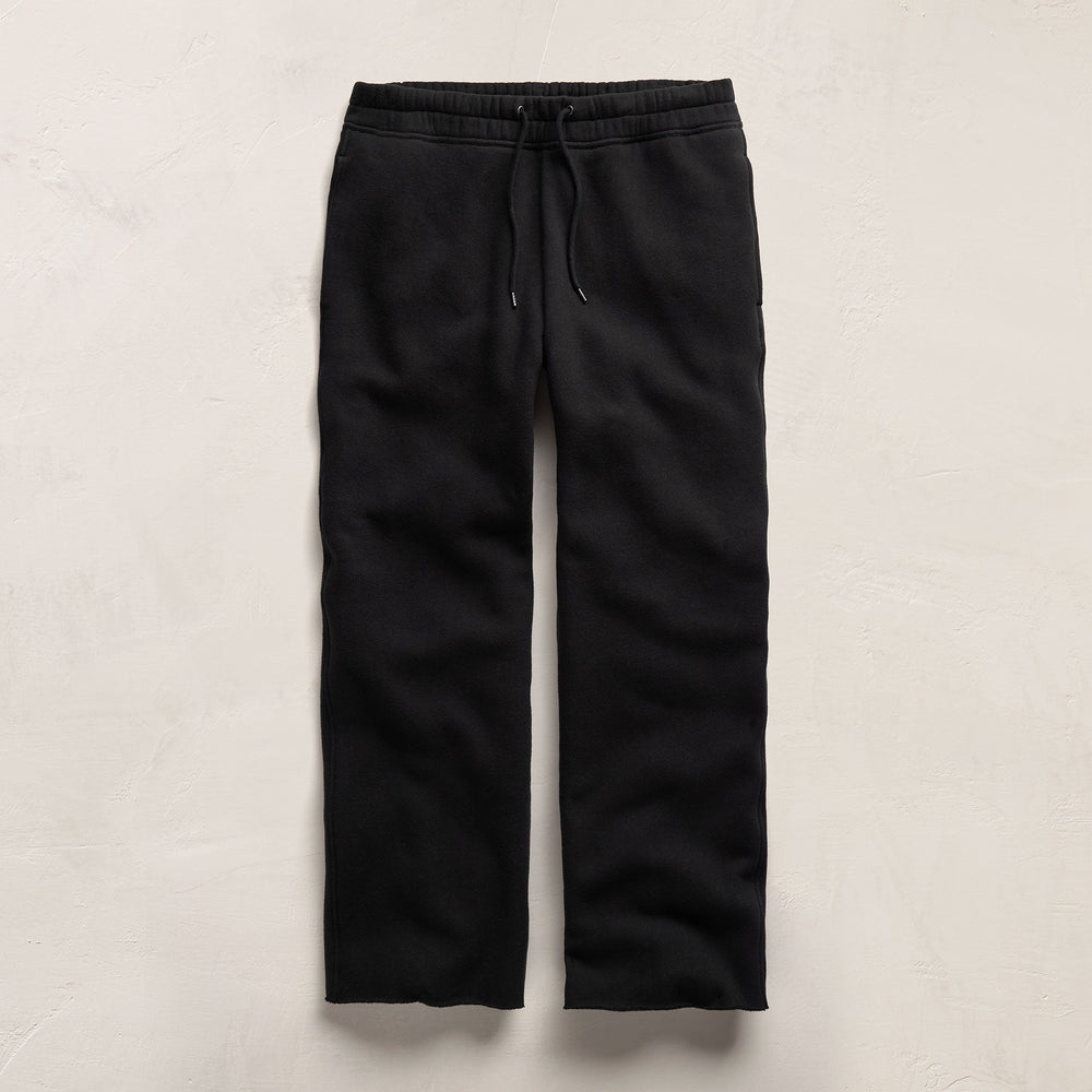 Cozy Straight Sweat Pant in Black | James Perse Los Angeles FLAT