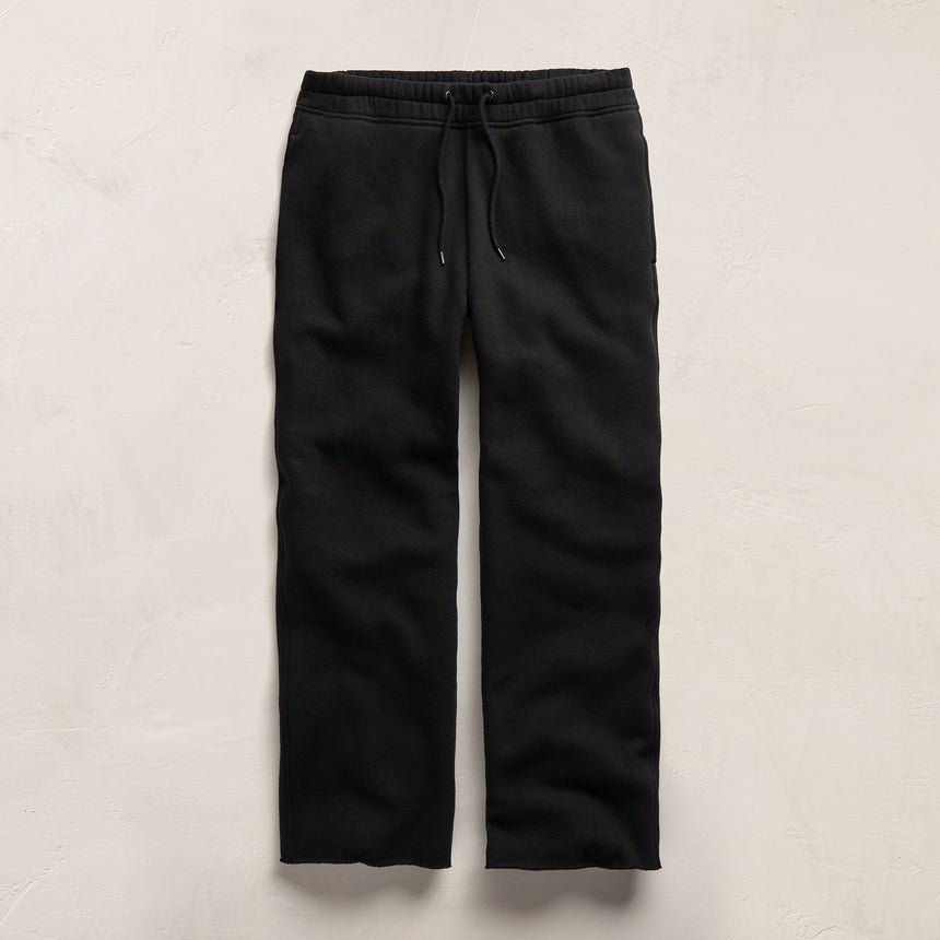 Cozy Straight Sweat Pant in Black | James Perse Los Angeles FLAT