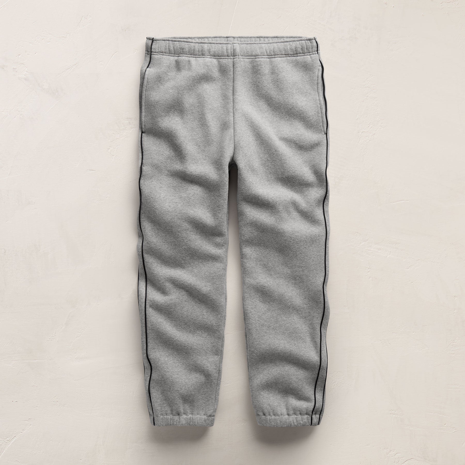 Cozy Sweat Pant With Piping in Heather Grey | James Perse Los Angeles FLAT
