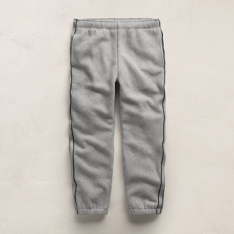 Cozy Sweat Pant With Piping in Heather Grey | James Perse Los Angeles FLAT