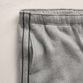 Cozy Sweat Pant With Piping in Heather Grey | James Perse Los Angeles FLAT