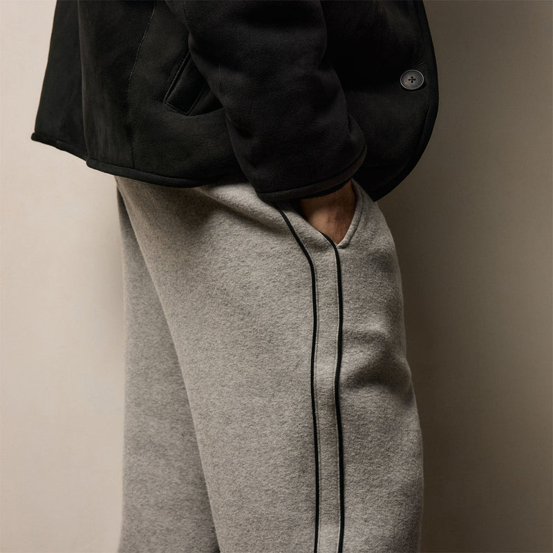 Cozy Sweat Pant With Piping in Heather Grey | James Perse Los Angeles