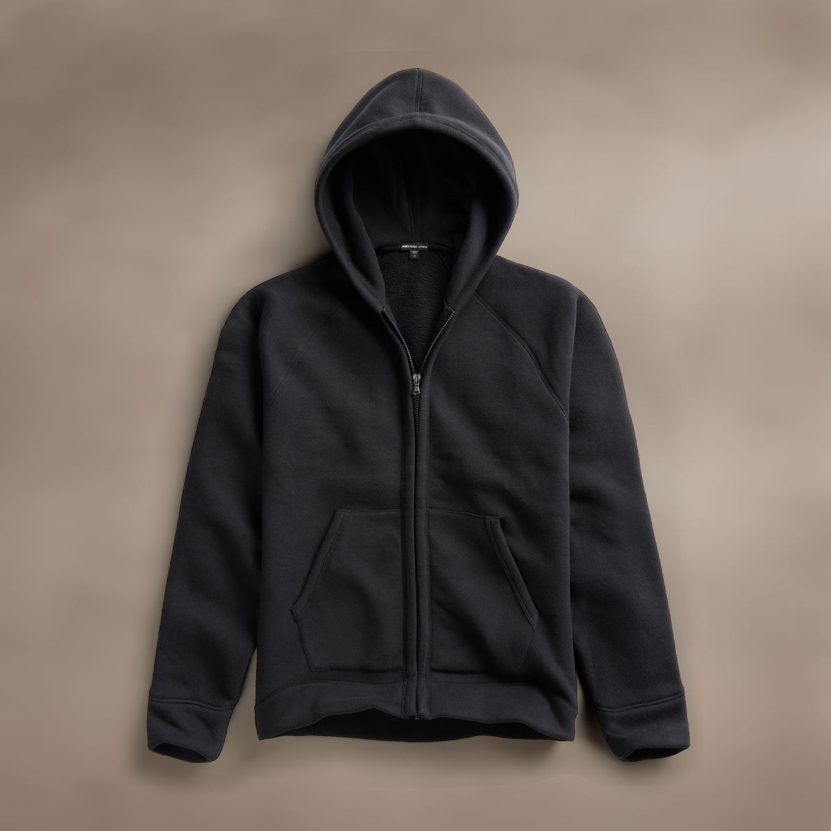 Cozy Zip Up Hoodie in Black | James Perse Los Angeles