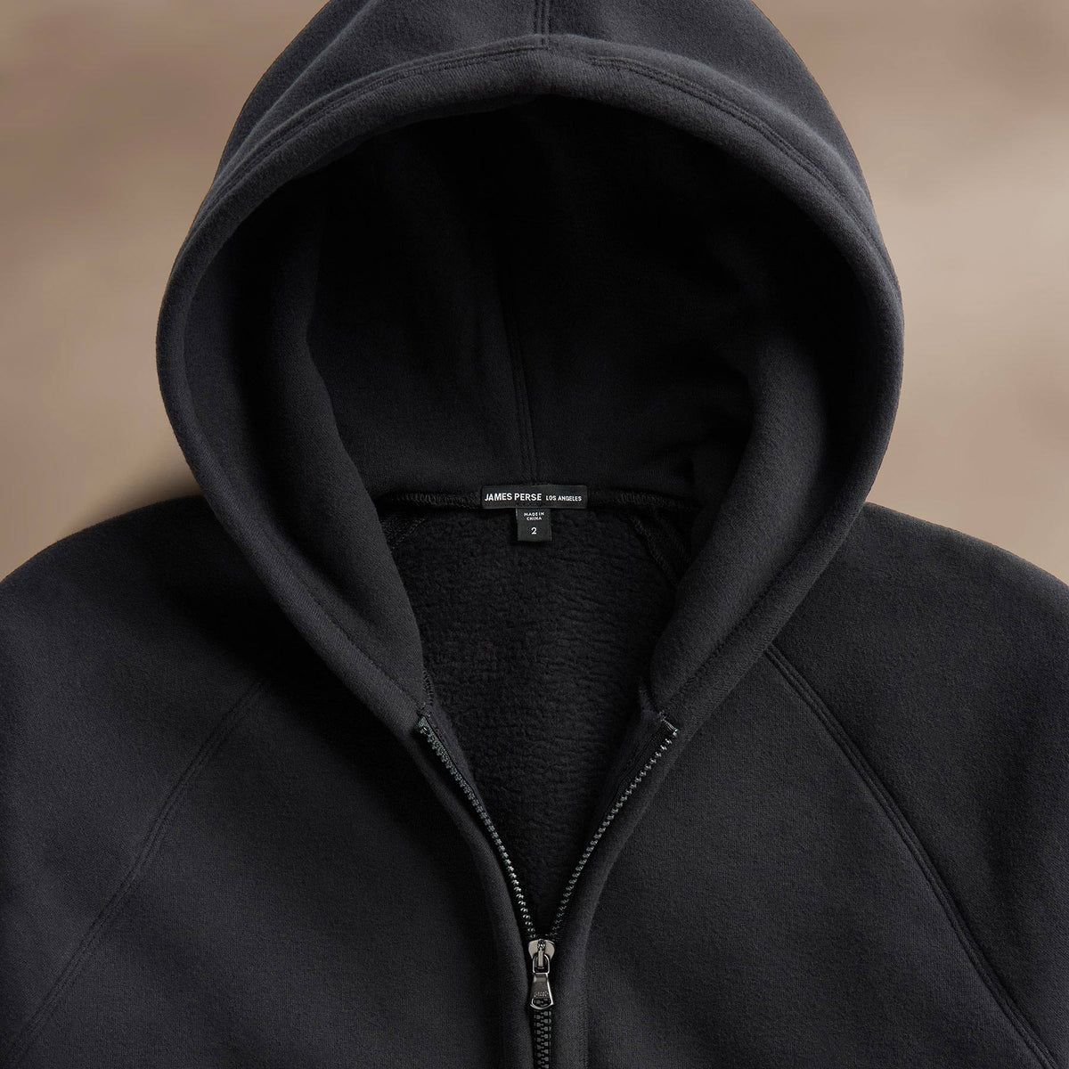 Cozy Zip Up Hoodie in Black | James Perse Los Angeles