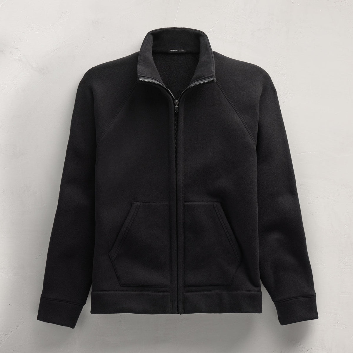 Cozy Full Zip Sweatshirt in Black | James Perse Los Angeles