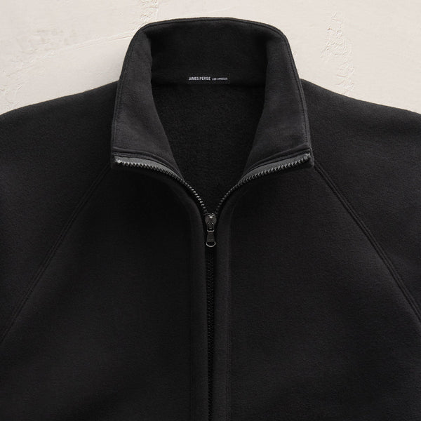 Cozy Full Zip Sweatshirt in Black | James Perse Los Angeles FLAT