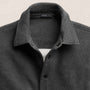 Cozy Fleece Snap Front Jacket in Heather Charcoal | James Perse Los Angeles