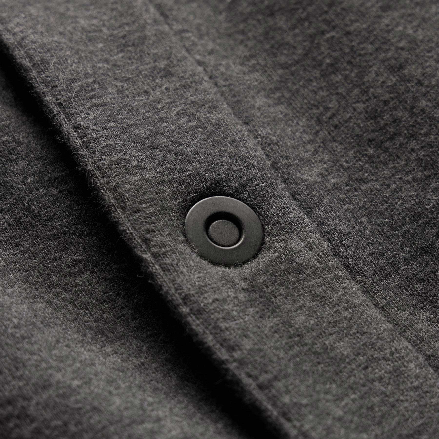 Cozy Fleece Snap Front Jacket in Heather Charcoal | James Perse Los Angeles