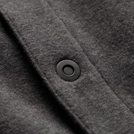 Cozy Fleece Snap Front Jacket in Heather Charcoal | James Perse Los Angeles