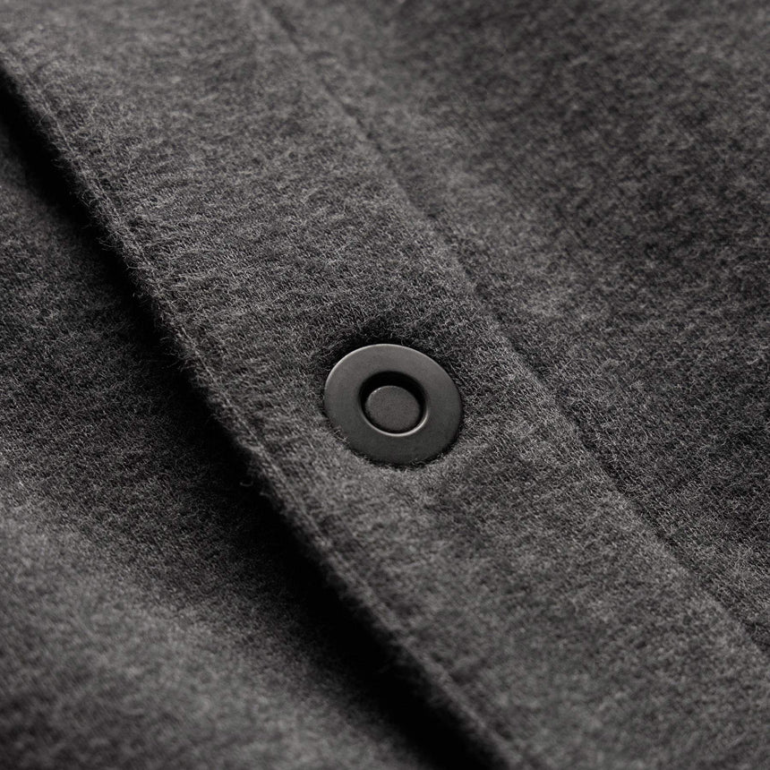Cozy Fleece Snap Front Jacket in Heather Charcoal | James Perse Los Angeles