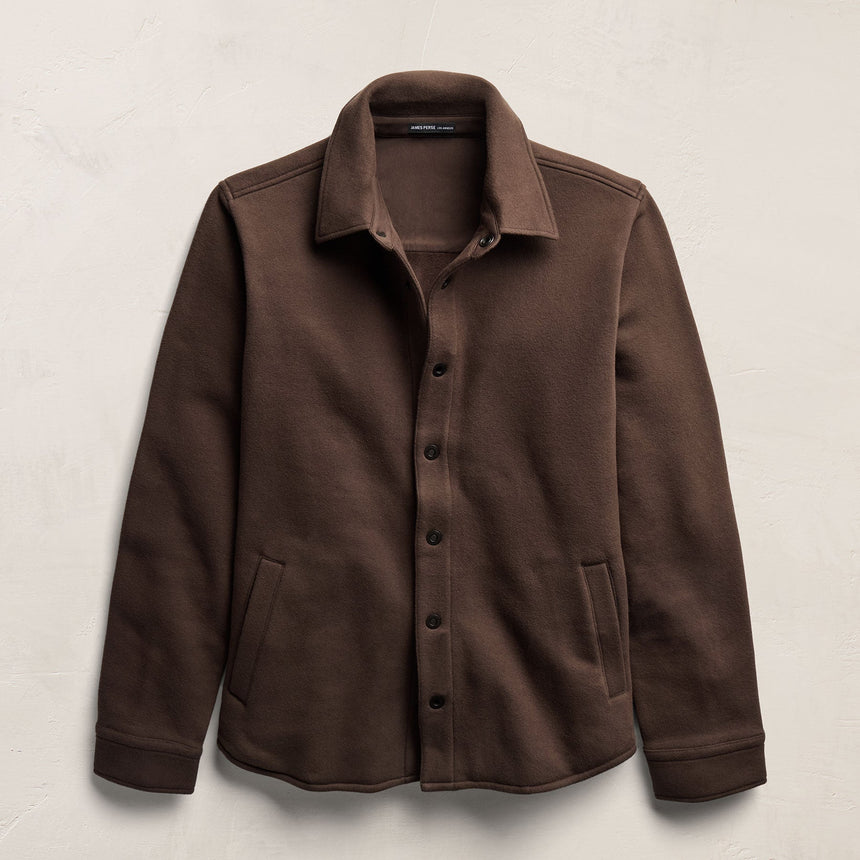 Cozy Fleece Snap Front Jacket in Porcupine | James Perse Los Angeles