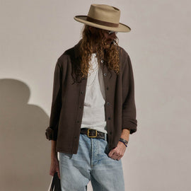 Cozy Fleece Snap Front Jacket in Porcupine | James Perse Los Angeles