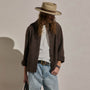 Cozy Fleece Snap Front Jacket in Porcupine | James Perse Los Angeles