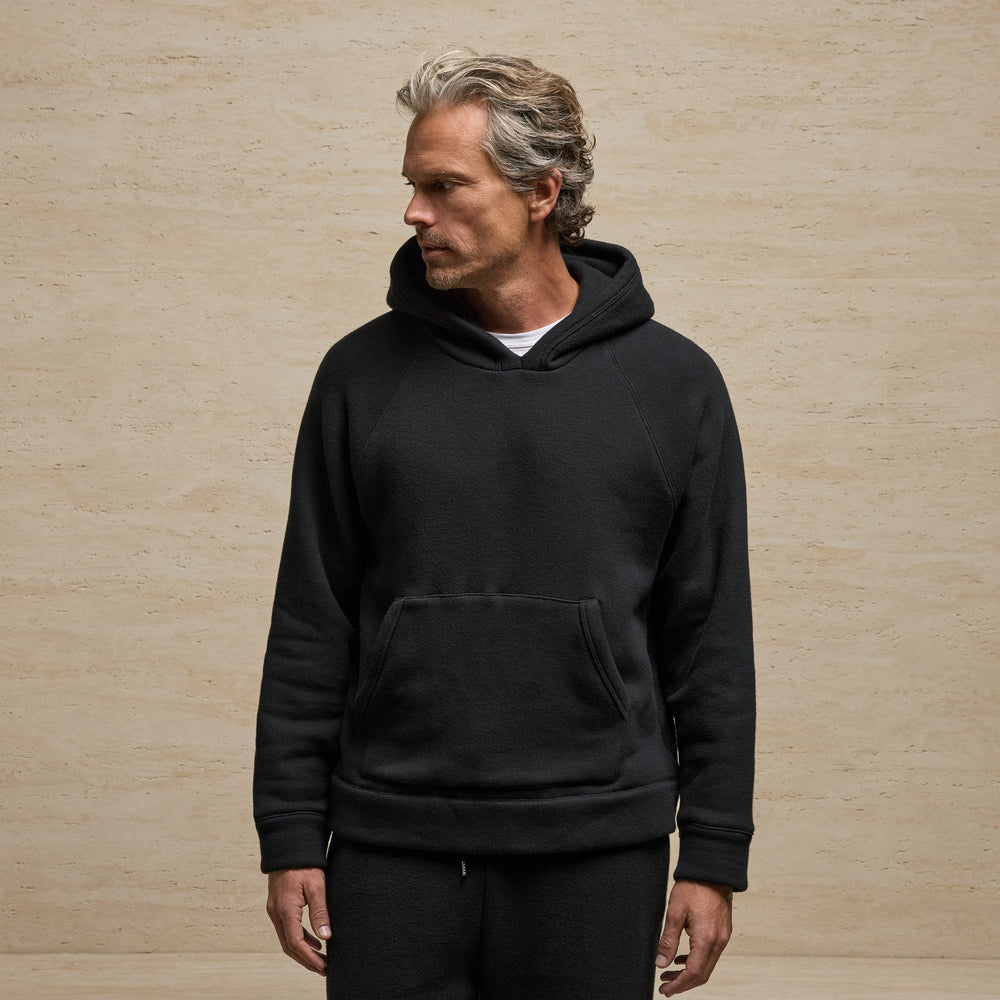 Cozy Hooded Sweatshirt in Black | James Perse Los Angeles