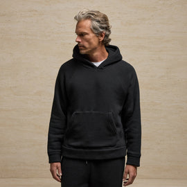 Cozy Hooded Sweatshirt in Black | James Perse Los Angeles