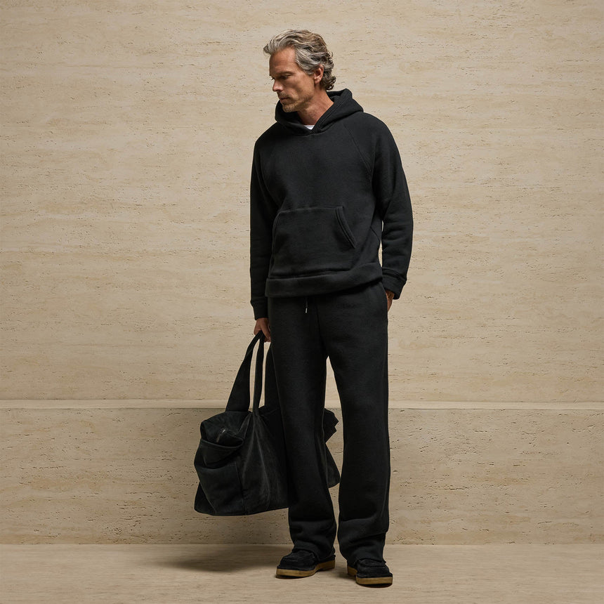 Cozy Hooded Sweatshirt in Black | James Perse Los Angeles