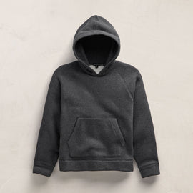 Cozy Hooded Sweatshirt in Heather Charcoal | James Perse Los Angeles FLAT