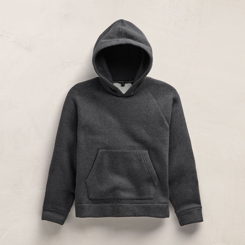 Cozy Hooded Sweatshirt in Heather Charcoal | James Perse Los Angeles FLAT