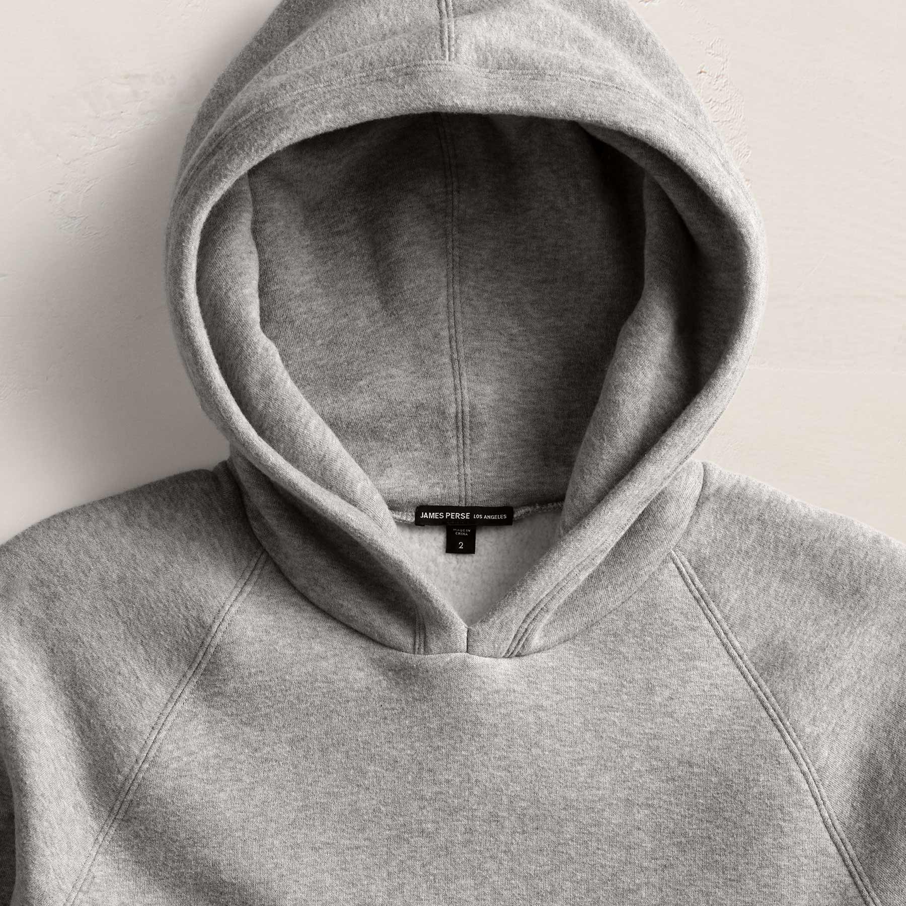Cozy Hooded Sweatshirt in Heather Grey | James Perse Los Angeles