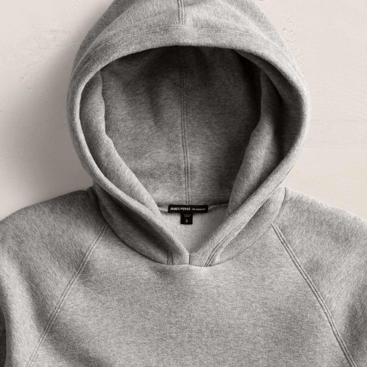 Cozy Hooded Sweatshirt in Heather Grey | James Perse Los Angeles