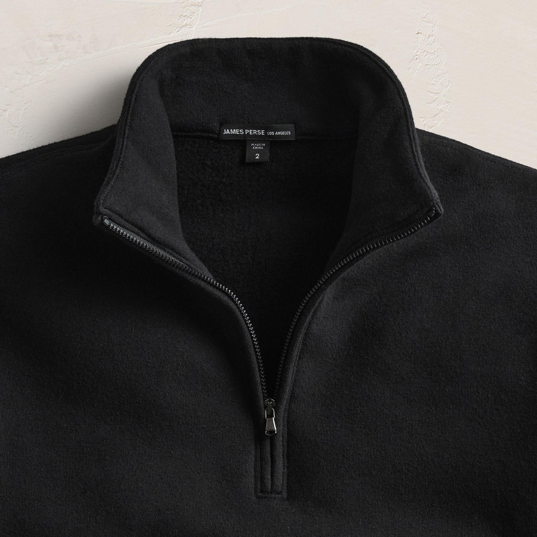 Cozy Half Zip in Black | James Perse Los Angeles