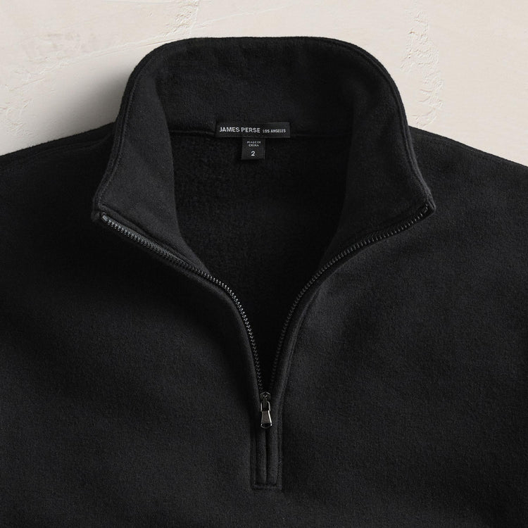 Cozy Half Zip in Black | James Perse Los Angeles