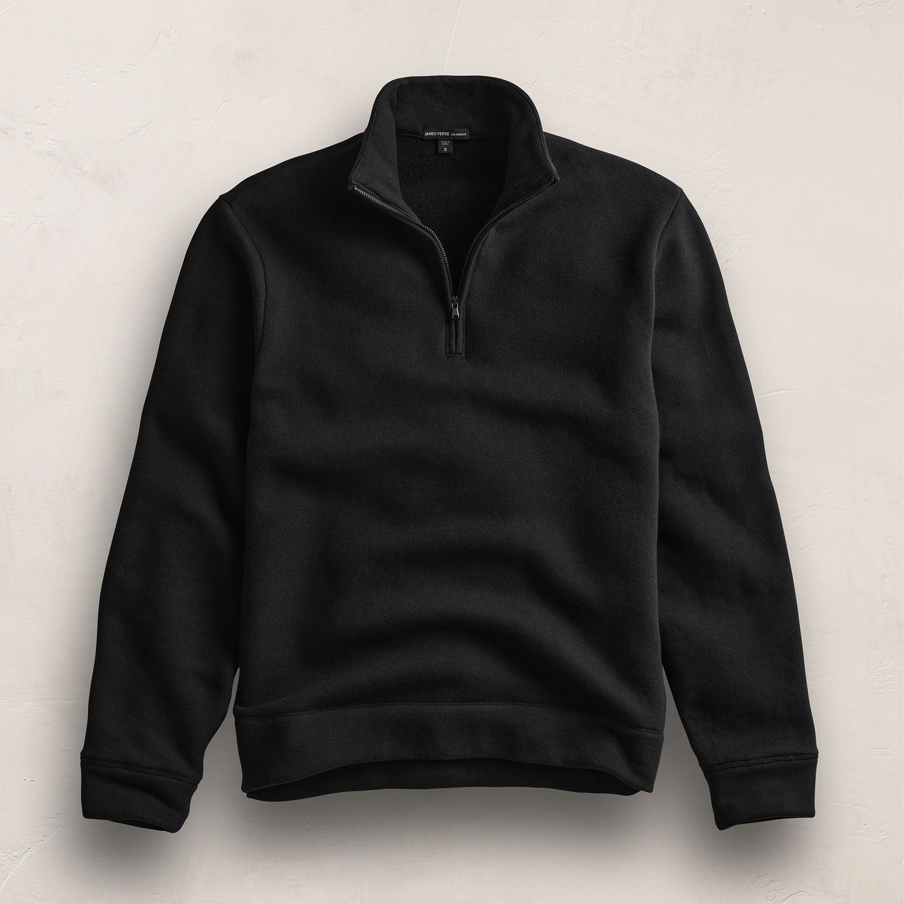 Cozy Half Zip - Black | James Perse Los Angeles
