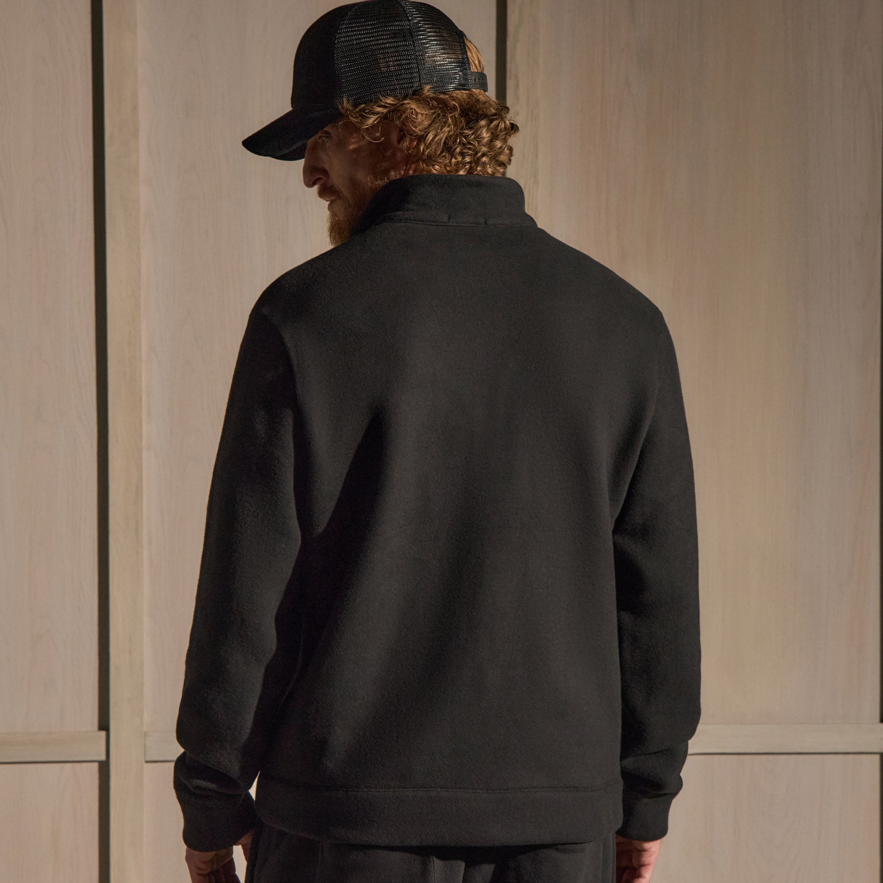 Cozy Half Zip In Black | James Perse Los Angeles