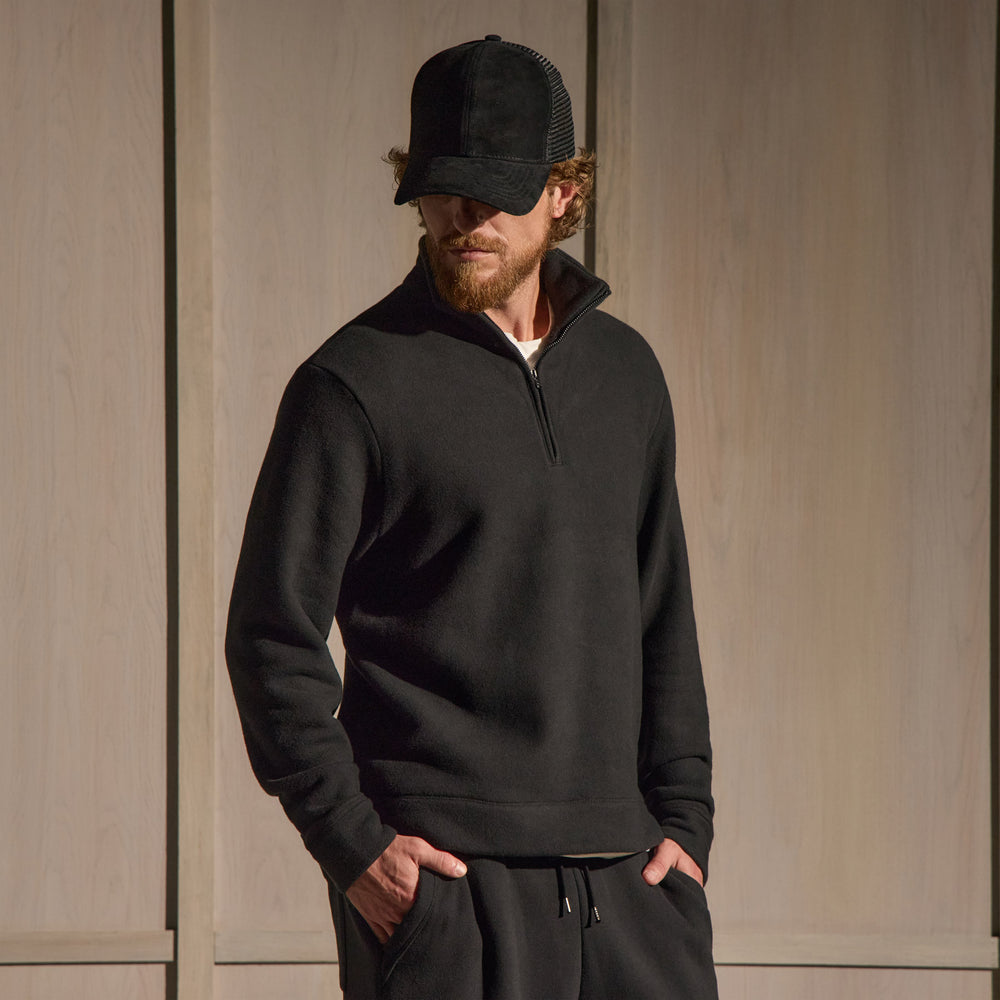 Cozy Half Zip - Black