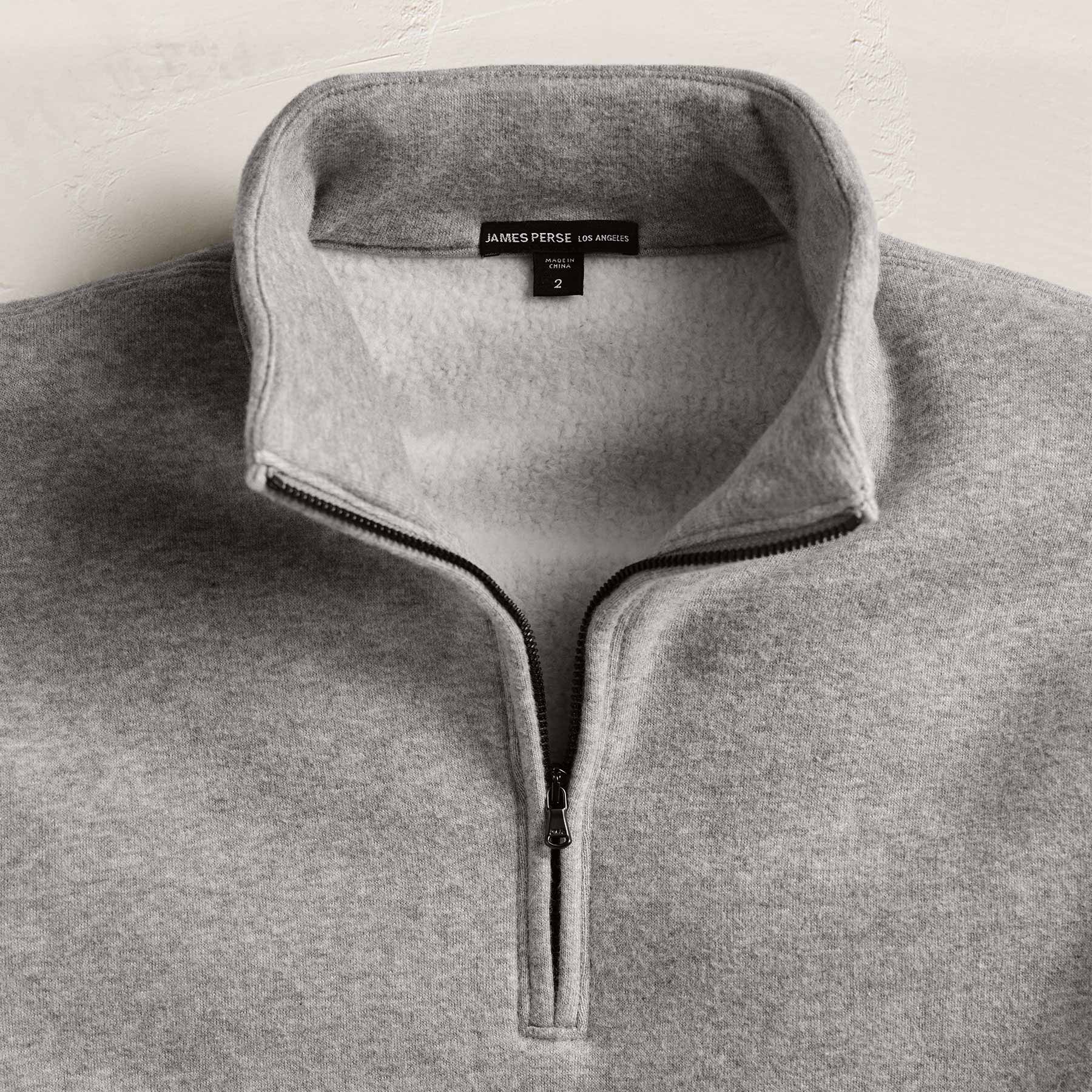 Cozy Half Zip - Heather Grey | James Perse Los Angeles
