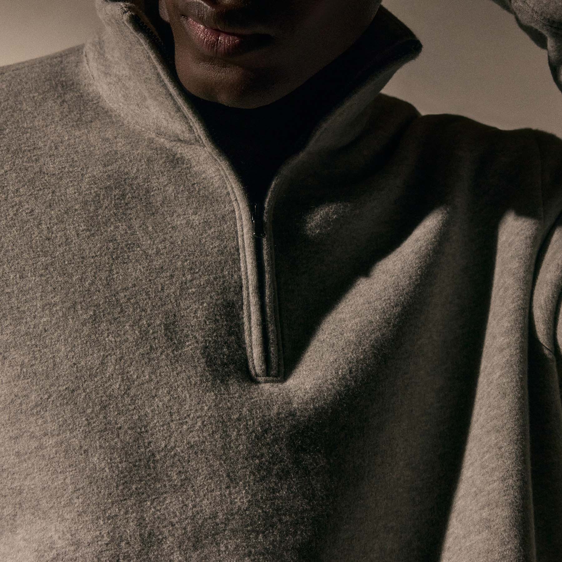 Cozy Half Zip in Heather Grey | James Perse Los Angeles
