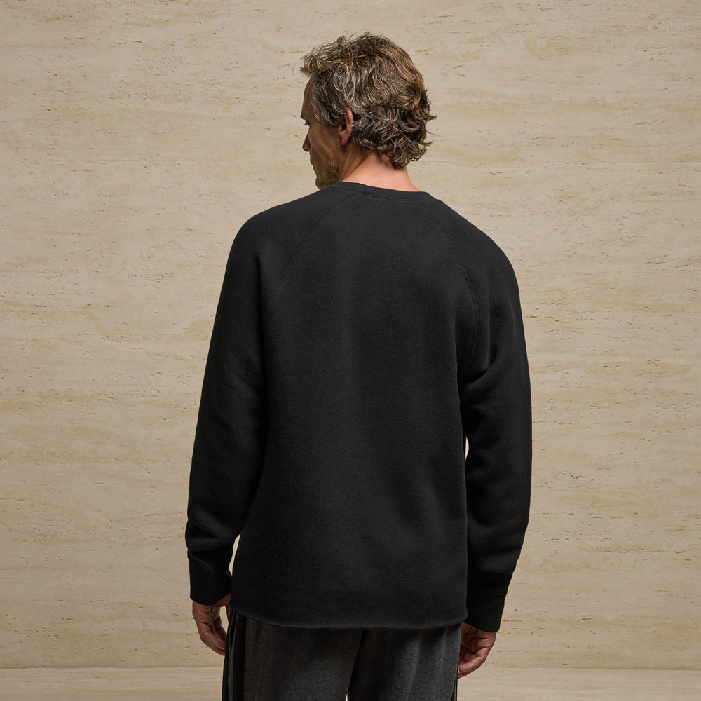 Cozy Fleece Raglan Crew - Black