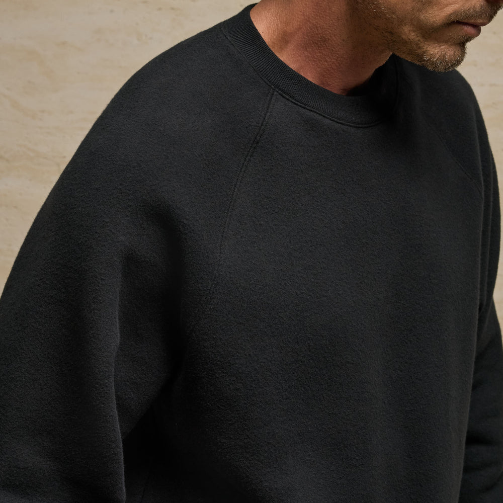 Cozy Fleece Raglan Crew - Black