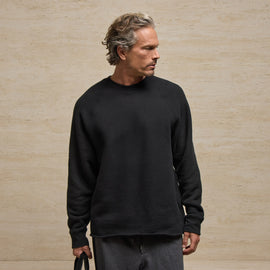 Cozy Fleece Raglan Crew - Black